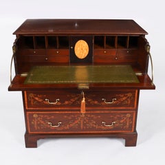 Antique Early George II Inlaid Mahogany Secretaire Chest 18th Century