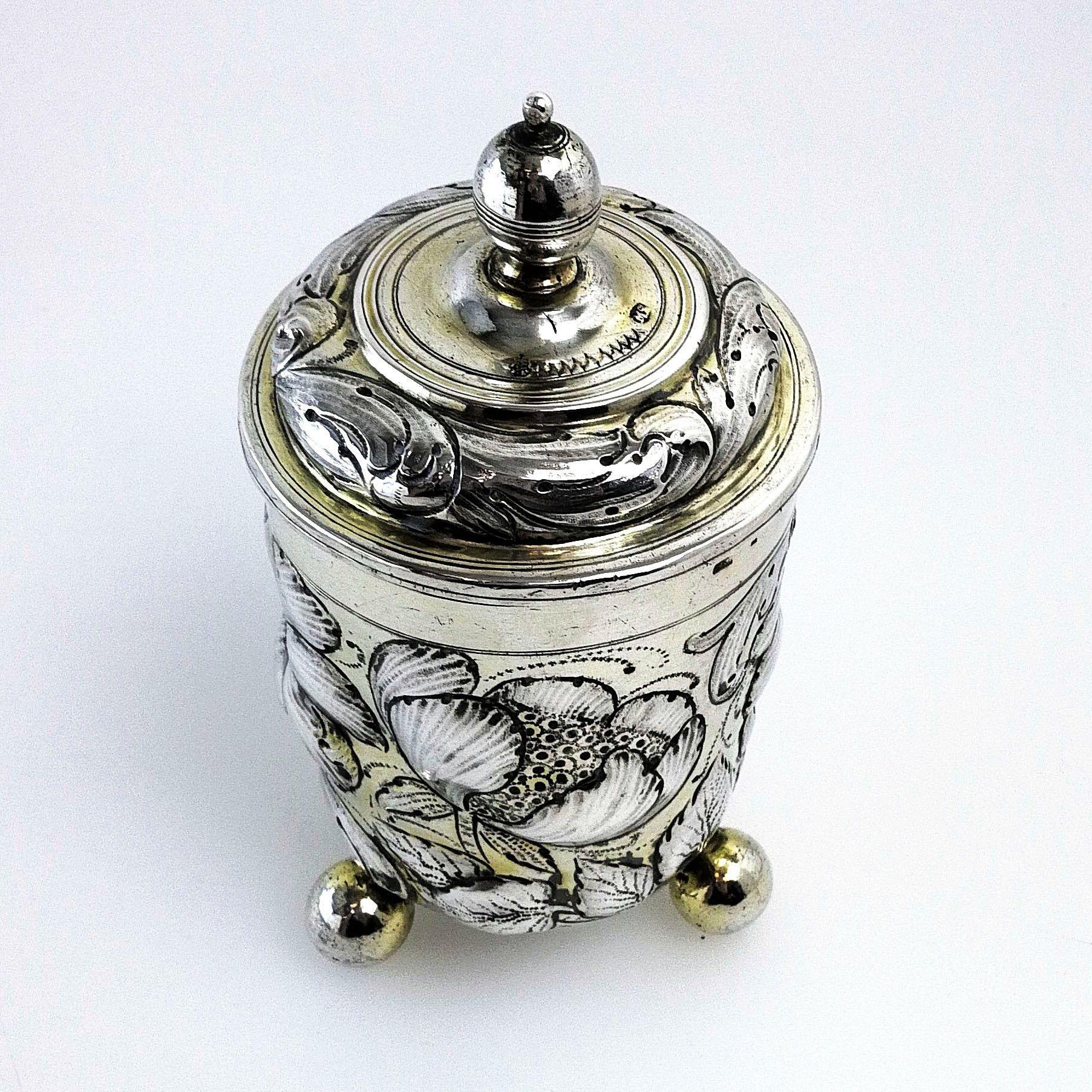 18th Century and Earlier Antique Early German Silver Cup and Cover / Lidded Beaker circa 1680 Augsburg