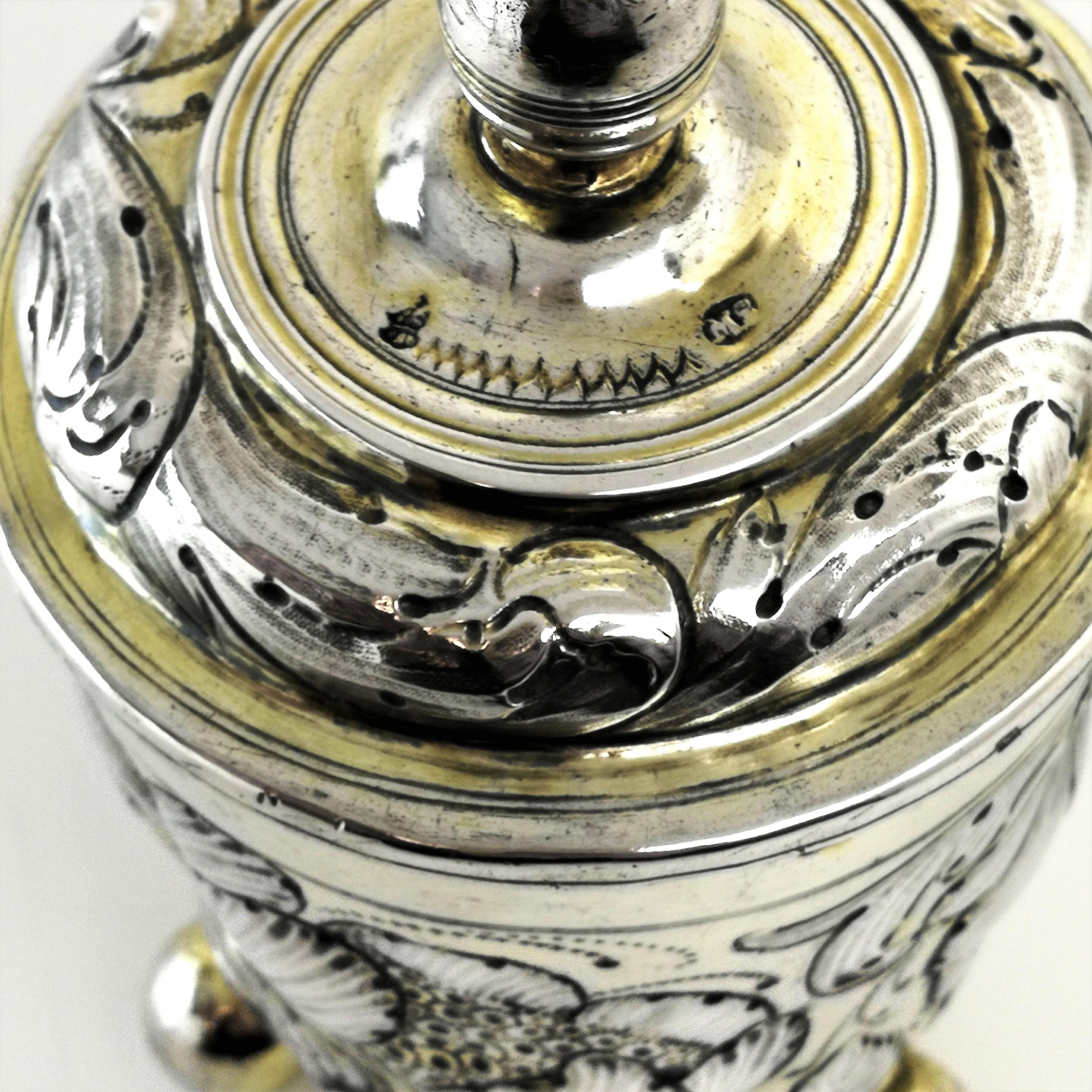 Antique Early German Silver Cup and Cover / Lidded Beaker circa 1680 Augsburg 3