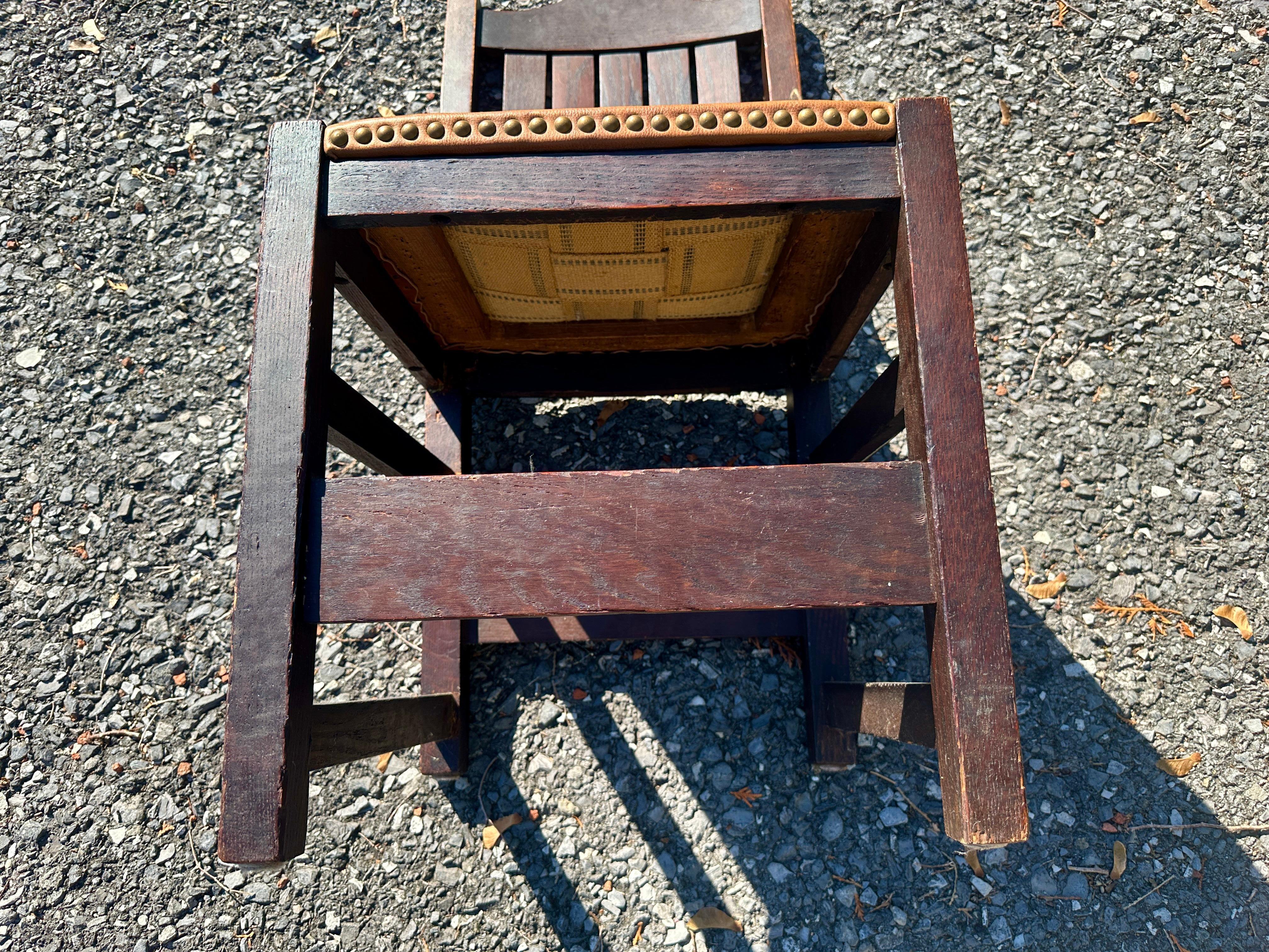 Antiker früher L&JG Stickley Beistellstuhl - W3132 (amerikanisch) im Angebot