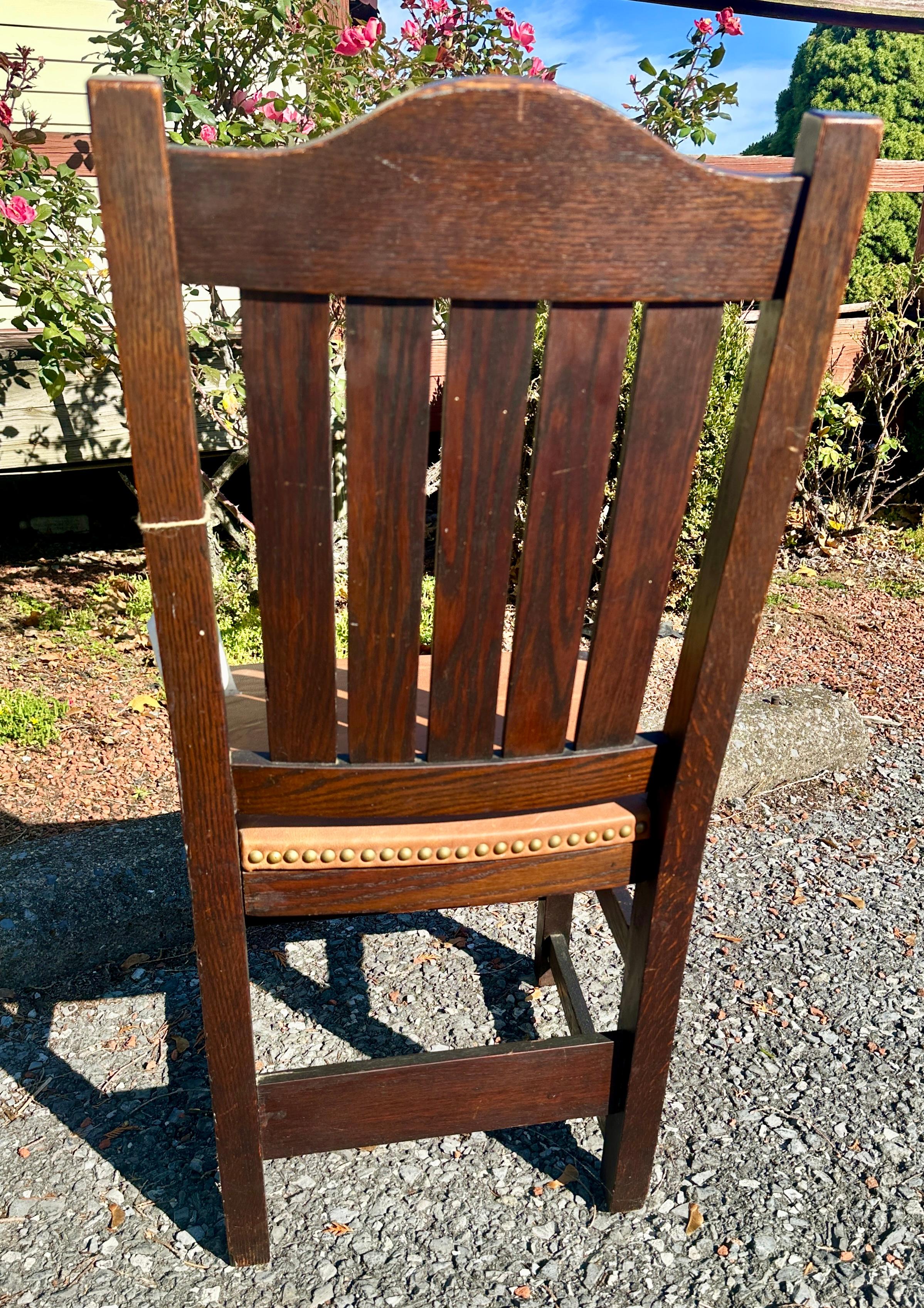 Antiker früher L&JG Stickley Beistellstuhl - W3132 im Angebot 1