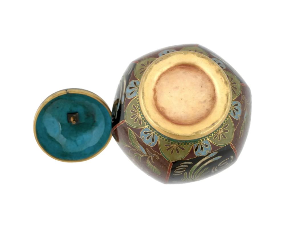 XIXe siècle Ancienne jarre japonaise d'oiseaux en émail cloisonné du début de la période Meiji, attribuée à Honda en vente