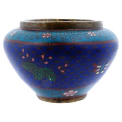 Antike frühe Meiji japanische Cloisonne-Emaille Schmetterlingsschale