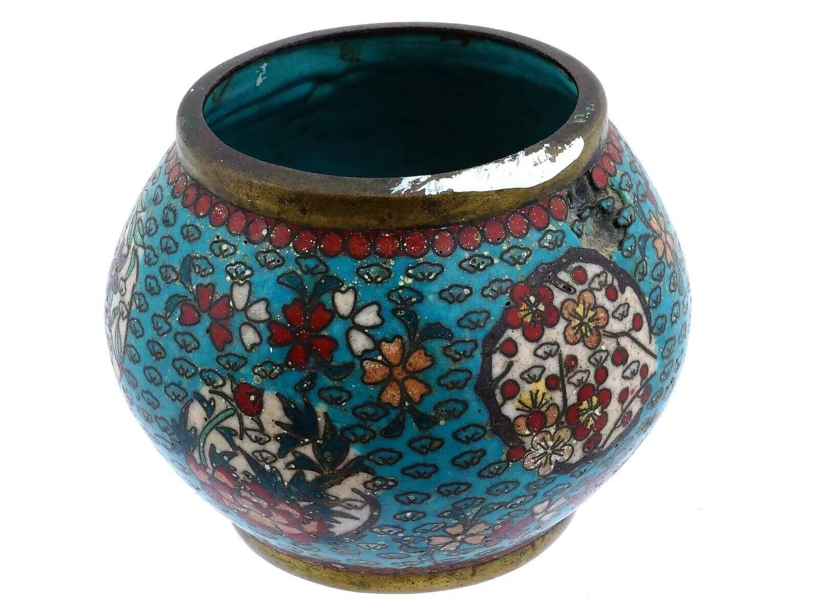 Antike frühe japanische Meiji-Wolkenvase aus Cloisonné-Emaille aus der Meiji-Zeit (Meiji-Periode) im Angebot