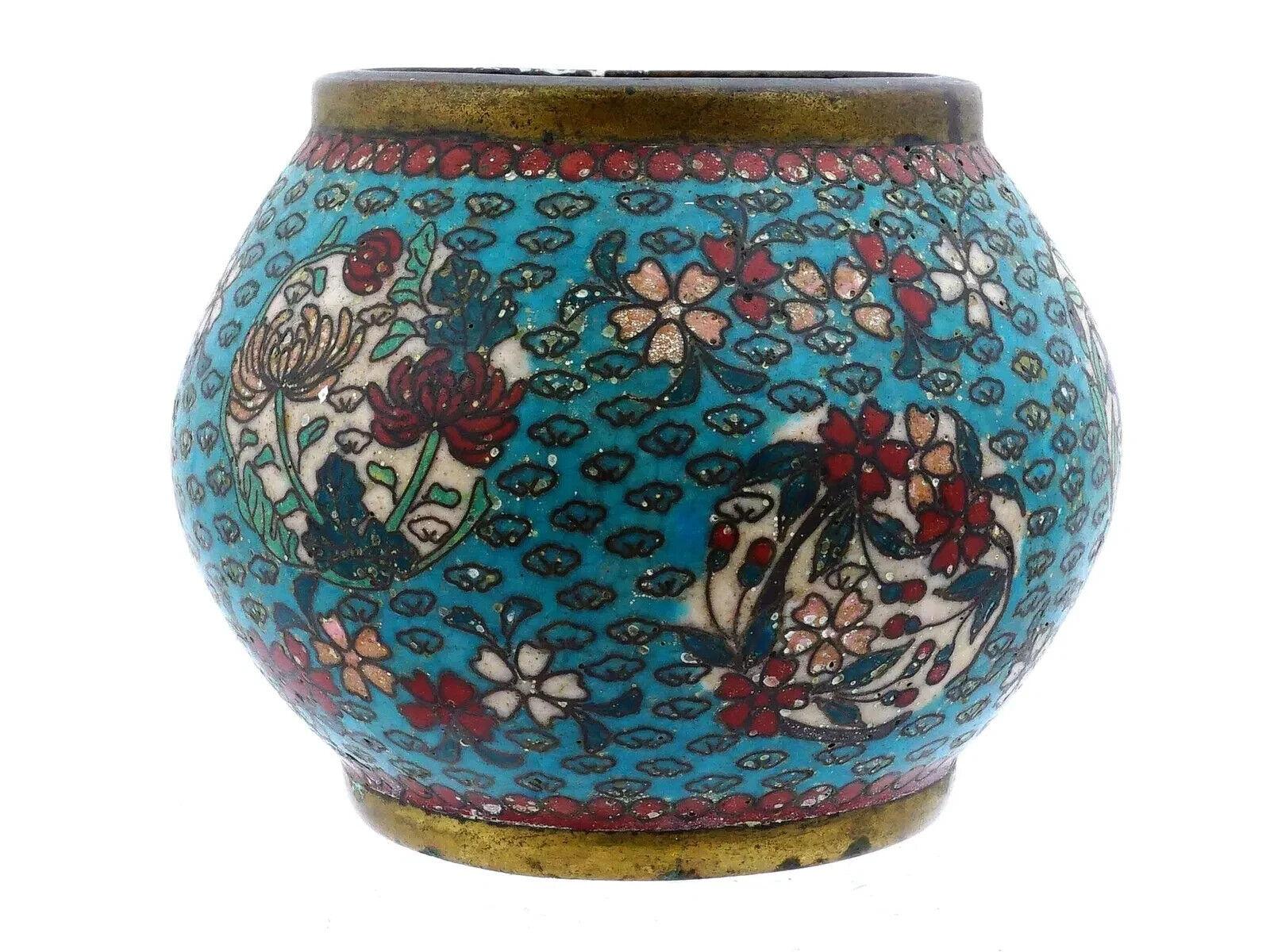 Antike frühe japanische Meiji-Wolkenvase aus Cloisonné-Emaille aus der Meiji-Zeit (19. Jahrhundert) im Angebot