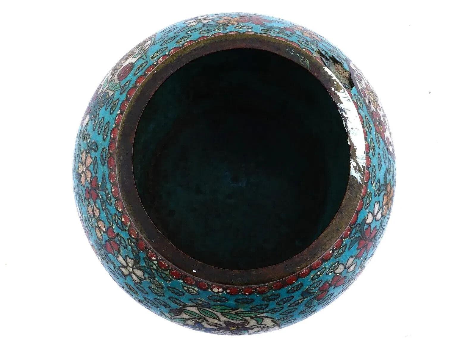 Antike frühe japanische Meiji-Wolkenvase aus Cloisonné-Emaille aus der Meiji-Zeit im Angebot 1