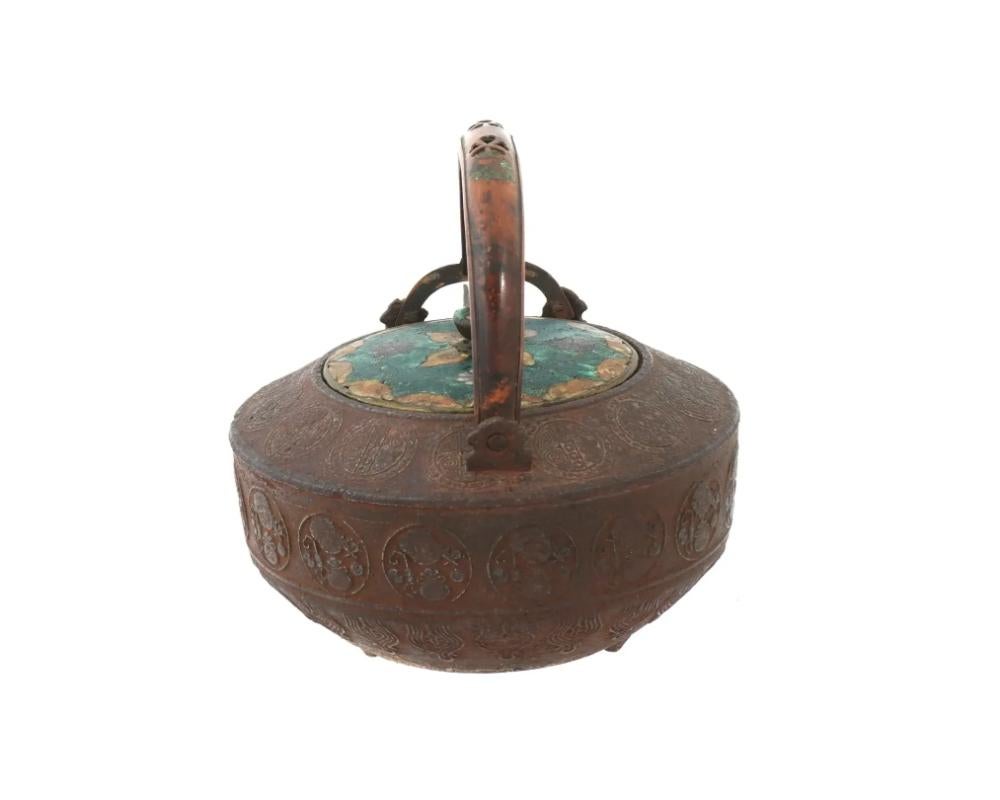 Antique Early Meiji Japanese Cloisonne Enamel Tea Pot For Sale 1