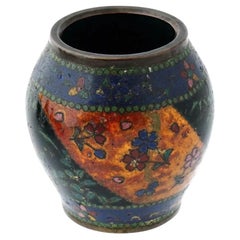 Antike frühe Meiji Japanische Cloisonne Emaille Vase