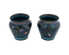 Antique Early Meiji Japanese Cloisonne Enamel Vases