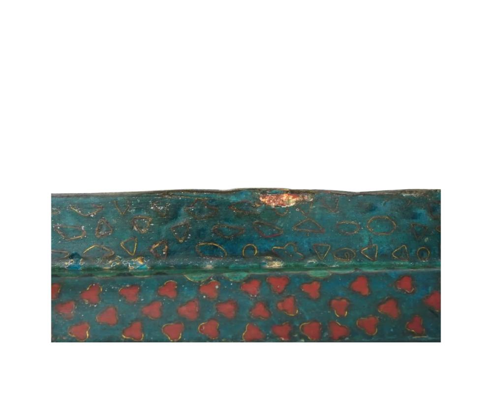 Antike frühe Meiji japanische Cloisonne Phoenix Vogel Tablett im Zustand „Gut“ im Angebot in New York, NY