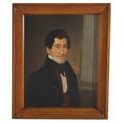 Antique Early Oil Portrait Painting of a Gentleman Circa 1830