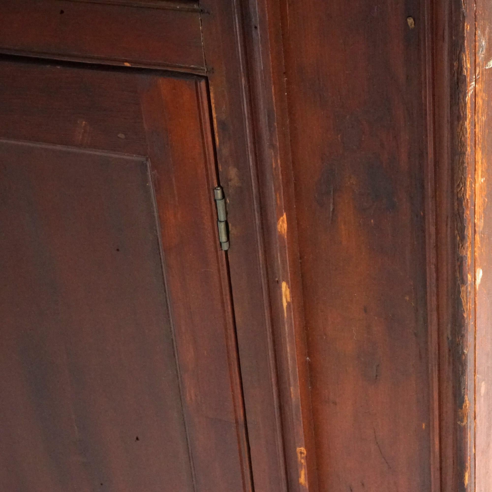 Antique Early Pennsylvania 12-Pane Two Door Cherry Corner Cabinet Circa 1820 5
