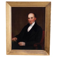 Antique Early Philadelphia Portrait Painting of a Gentleman, by J.B. Otis, 1838