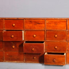 Antique and Early Primitive Soft Wood Twenty-Four Drawer Apothecary Cabinet