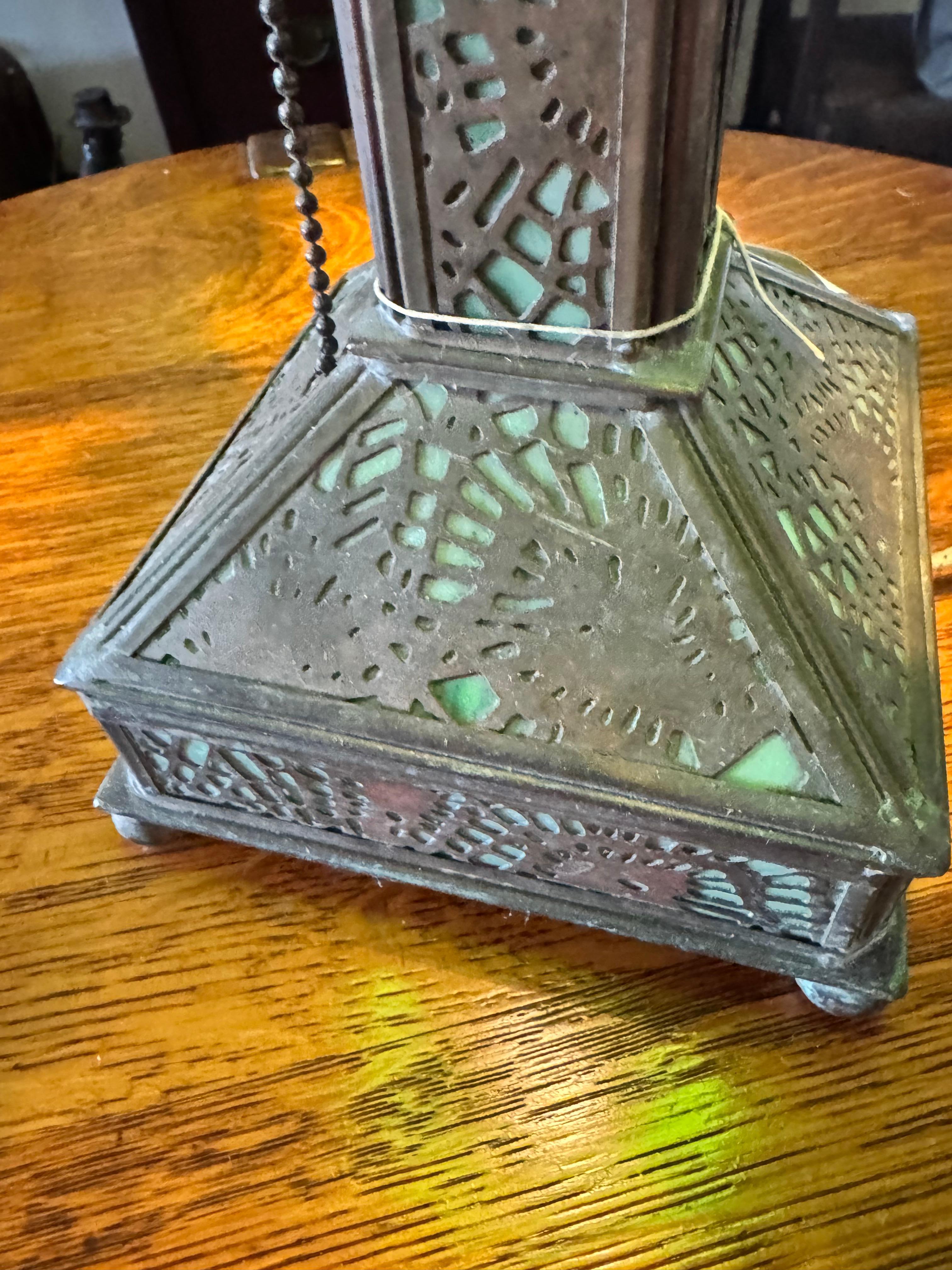 Américain Lampe de bureau/table ancienne en vigne de la première rivière - Stickley époque W5666   VENTE en vente