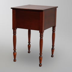 Antique Early Sheraton Walnut Cross-Banded Inlay 2-Drawer Stand, circa 1840