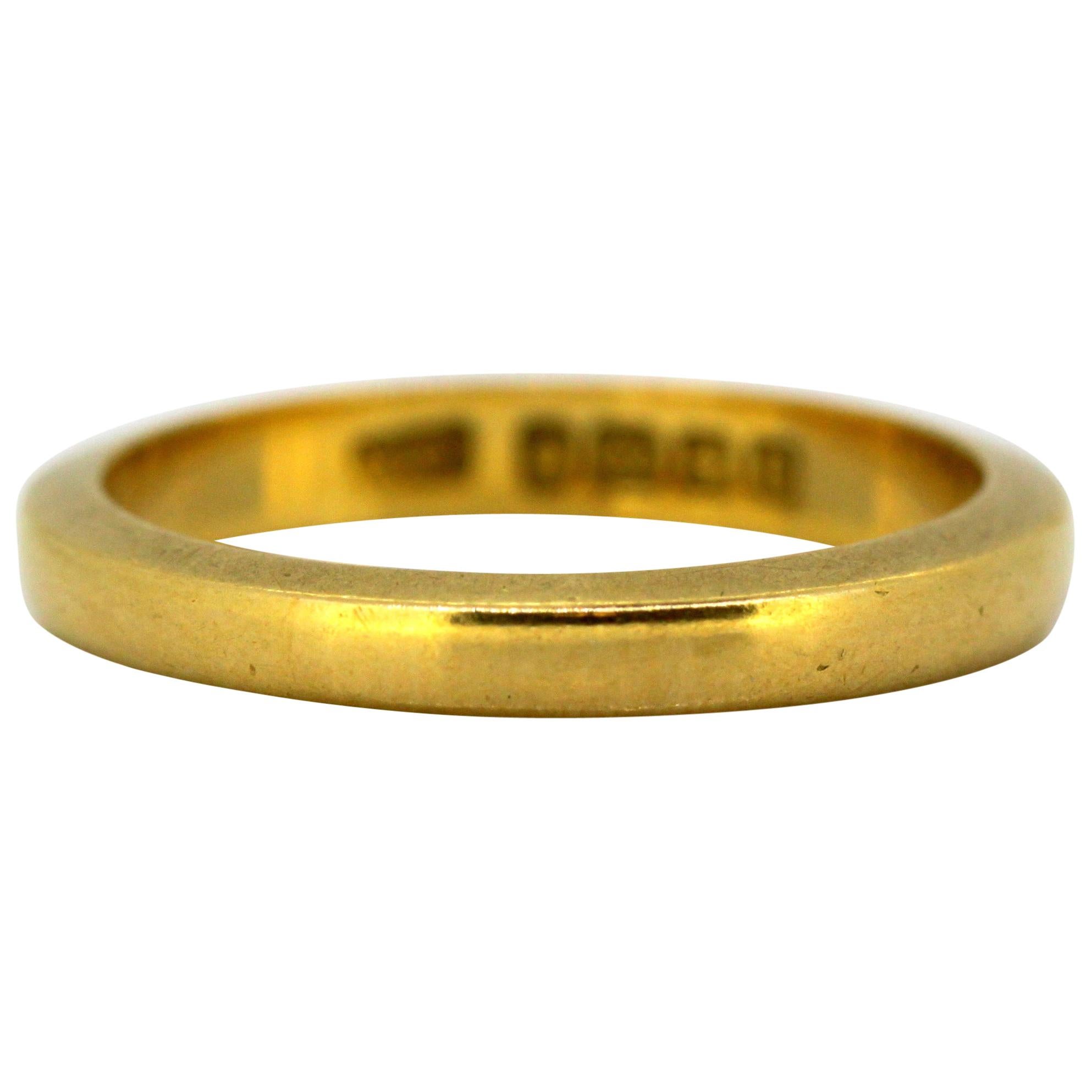 Antique Early Victorian 22 Karat Yellow Gold Wedding Ring Band, Birmingham,  1851 at 1stDibs | antique 22k gold wedding band, antique 22 carat gold  wedding ring, 22 karat gold wedding band