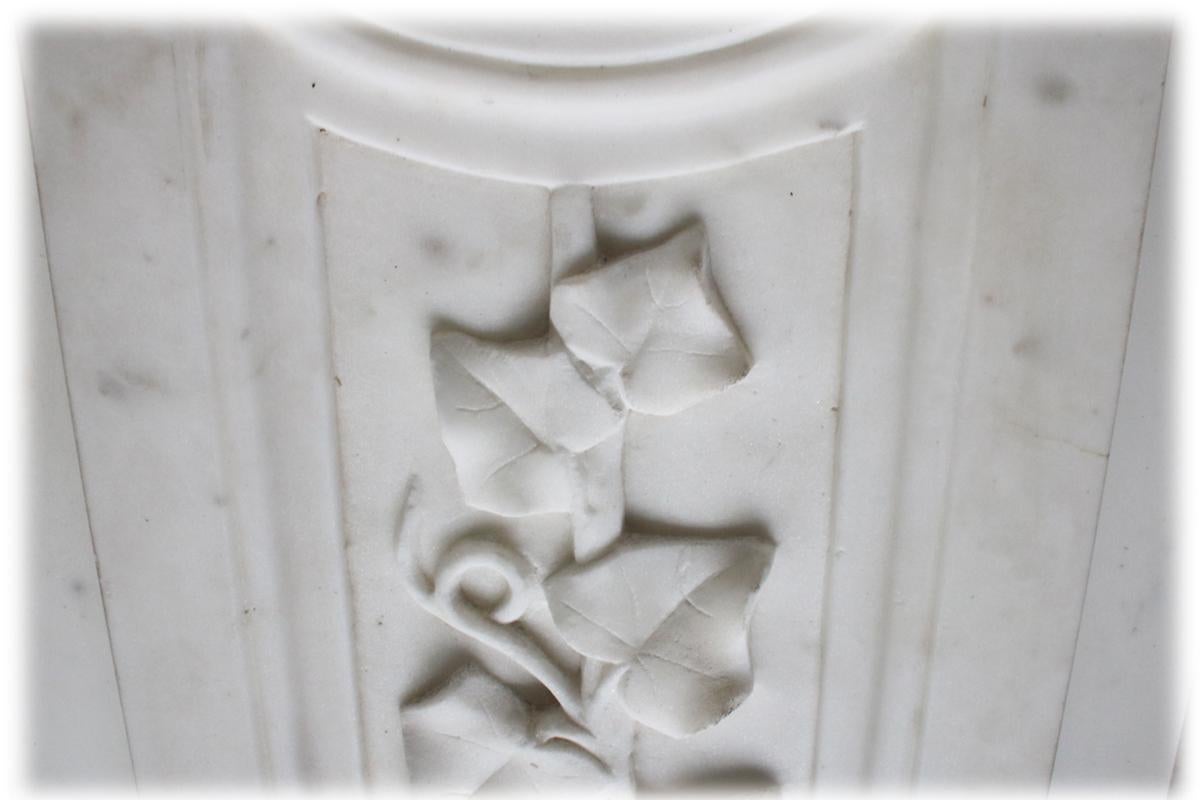 Antique Early Victorian Carved Statuary Marble Fireplace Surround 3