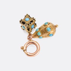 Antique Early Victorian Charms and Charm Holder Pendant