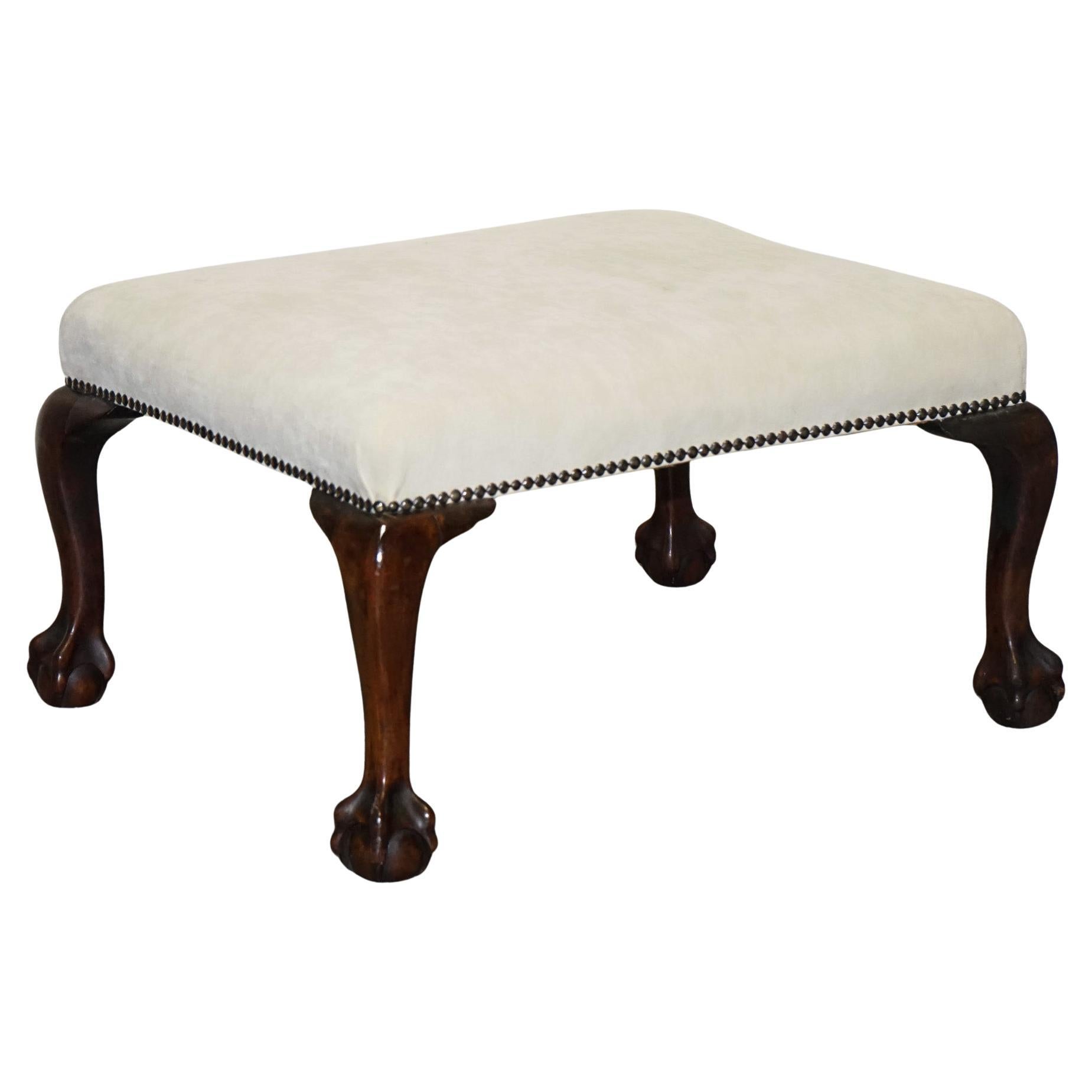 antiguo escarpín de principios de la época victoriana con pies de garra y ball con parte superior de cuero blanco en venta