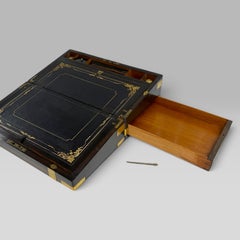 Antique Early Victorian Coromandel & Brass Writing Slope Box