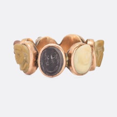 Antique Early Victorian "Days of the Week" Classical Cameos Ring