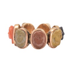 Antique Early Victorian "Days of the Week" Classical Cameos Ring