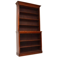 Antique Early Victorian Mahogany Open Bookcase