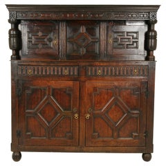 Antique Early Victorian Oak Court Cupboard Sideboard, Scotland 1800, B2422