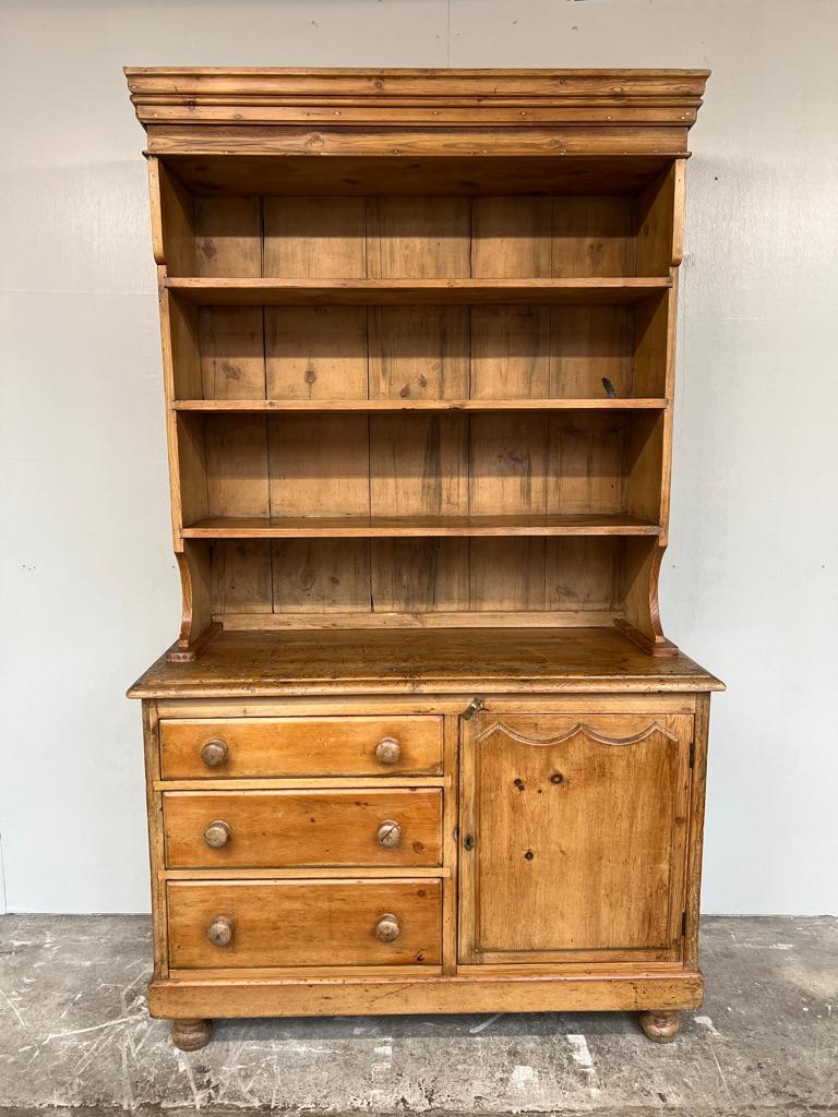 British Antique Early Victorian Pine Housekeeper’s Dresser For Sale