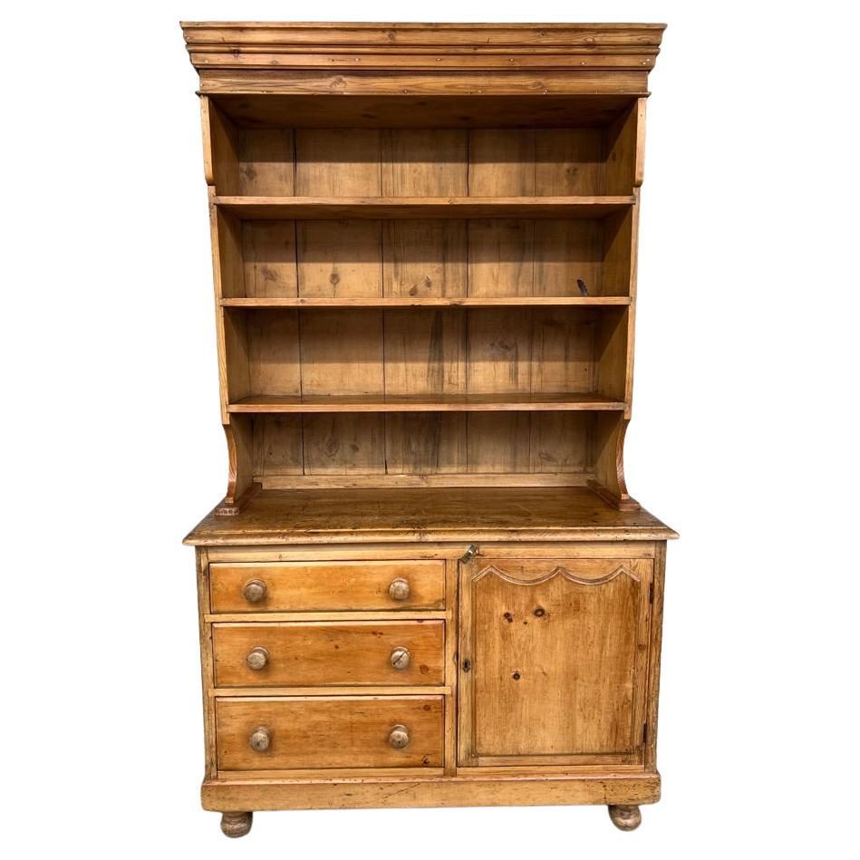 Antique Early Victorian Pine Housekeeper’s Dresser For Sale
