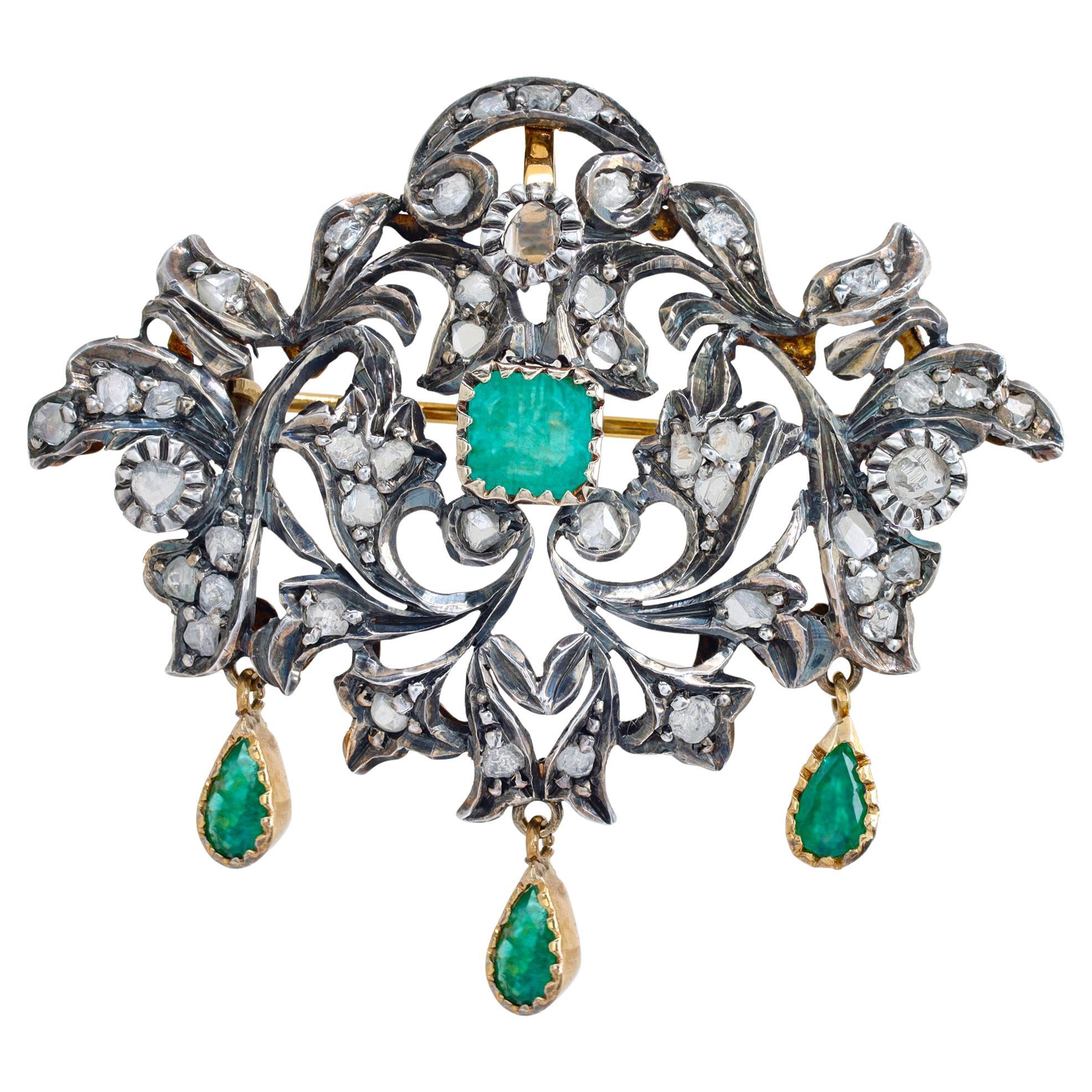 Antique Early Victorian Romantic Period. Circa 1850 brooch/pendant.