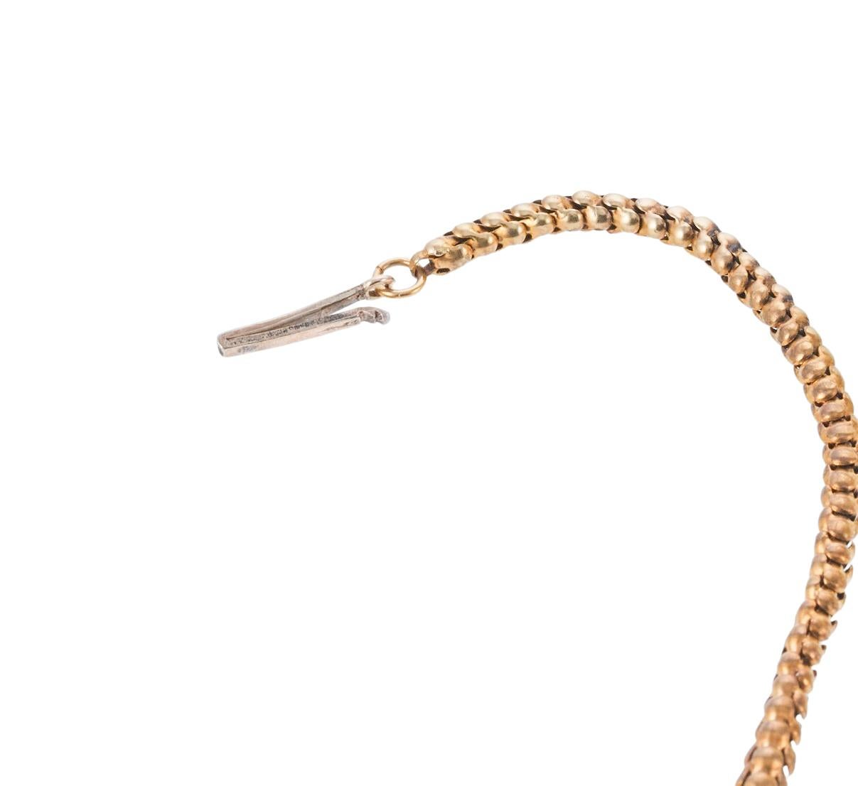 Antikes frühviktorianisches Schlangenarmband aus Gold mit Rubin und Diamanten im Angebot 1