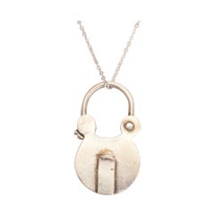 Antique Early Victorian Silver Padlock Pendant