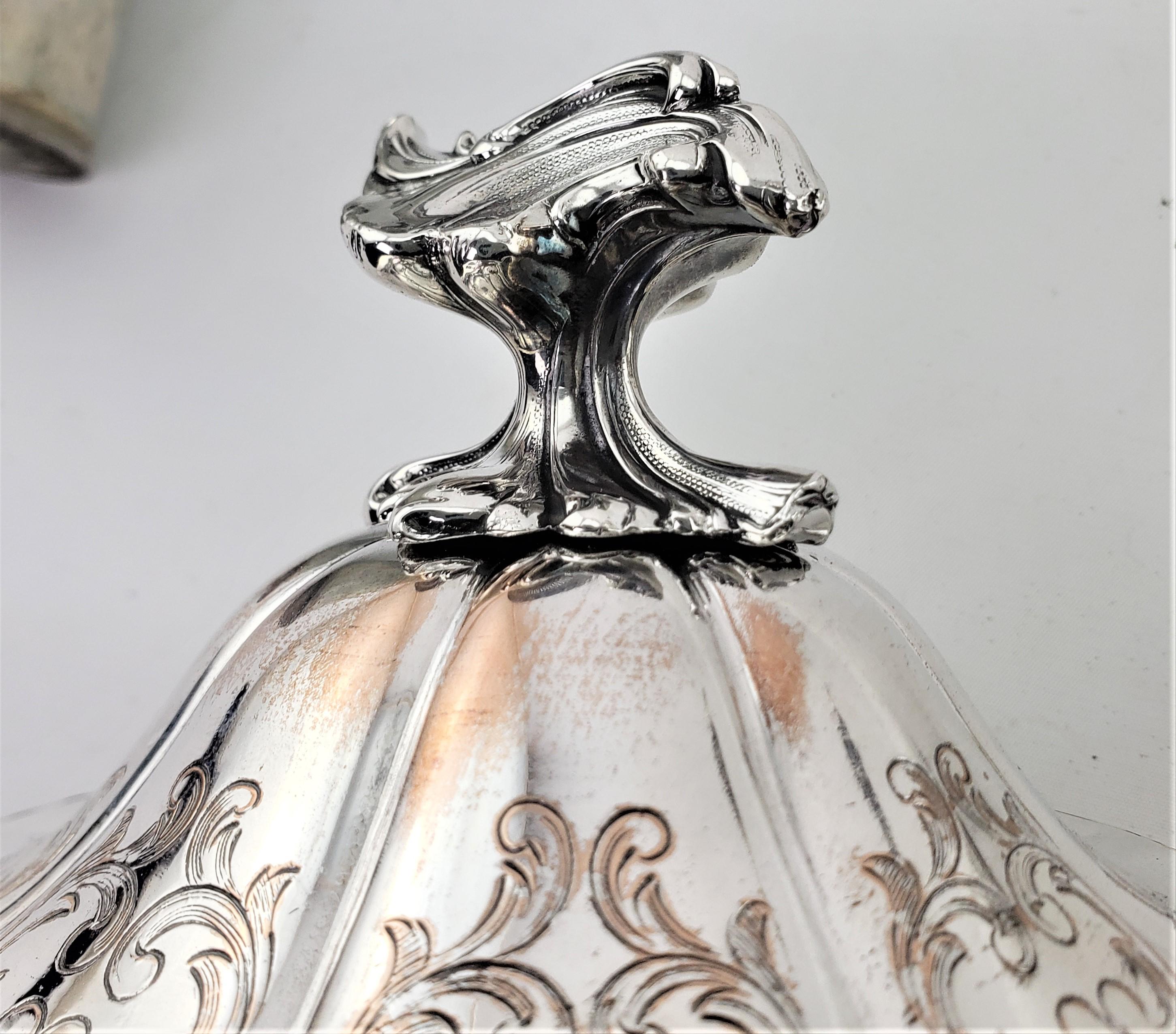 Antique Early Victorian Silver Plated Tea or Hot Water Urn with Floral Engraving For Sale 10