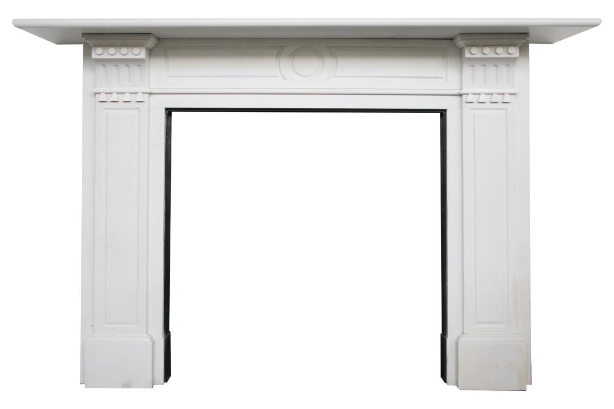 Antique Early Victorian Statuary White Marble Fire Surround For Sale 6