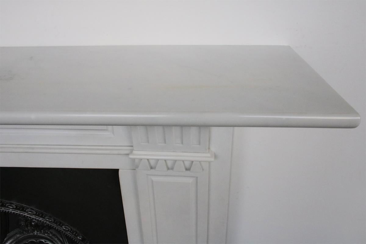 19th Century Antique Early Victorian Statuary White Marble Fire Surround For Sale