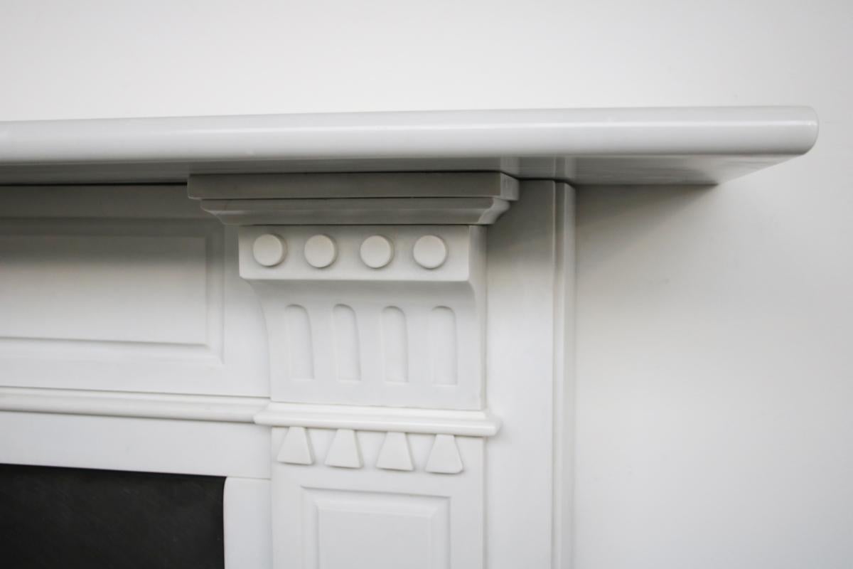 Antique Early Victorian Statuary White Marble Fire Surround For Sale 1