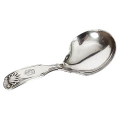 Antique Early Victorian Sterling Silver Caddy Spoon, London, 1837, 19th C