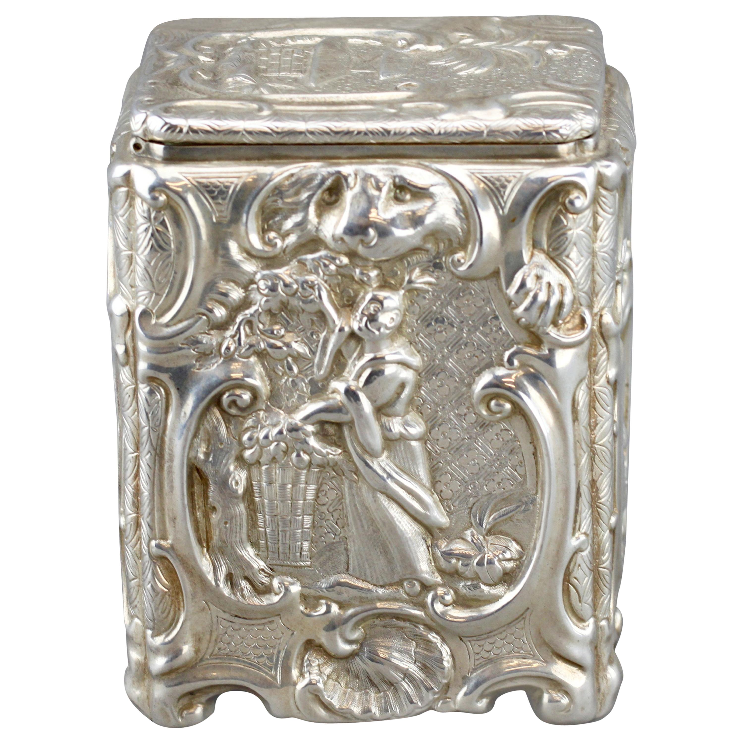 Victorian Era Sterling Tea Caddy at 1stDibs