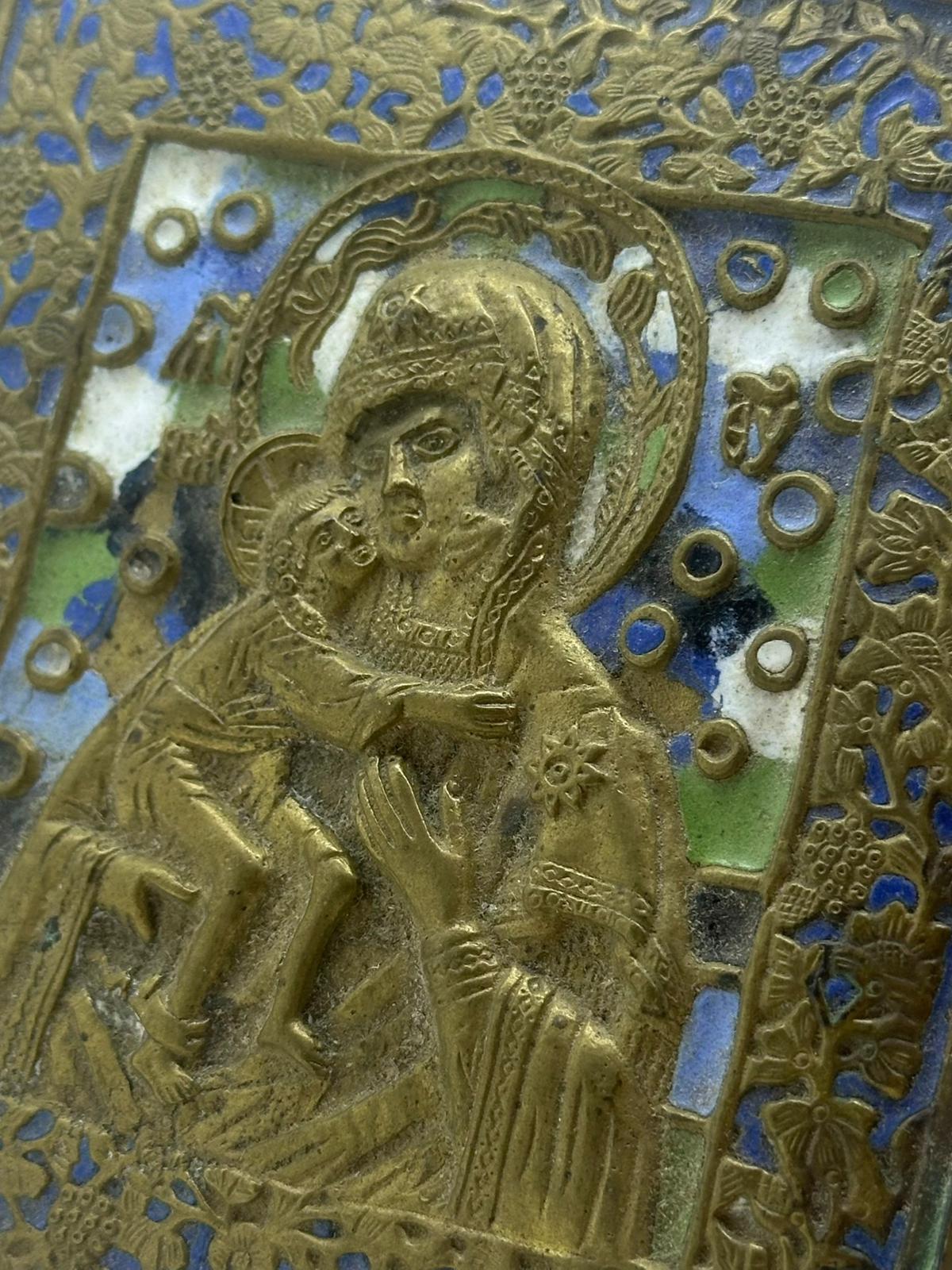 Antique early XIXc Russian Orthodox Vladimir Mother of God Travelling ...