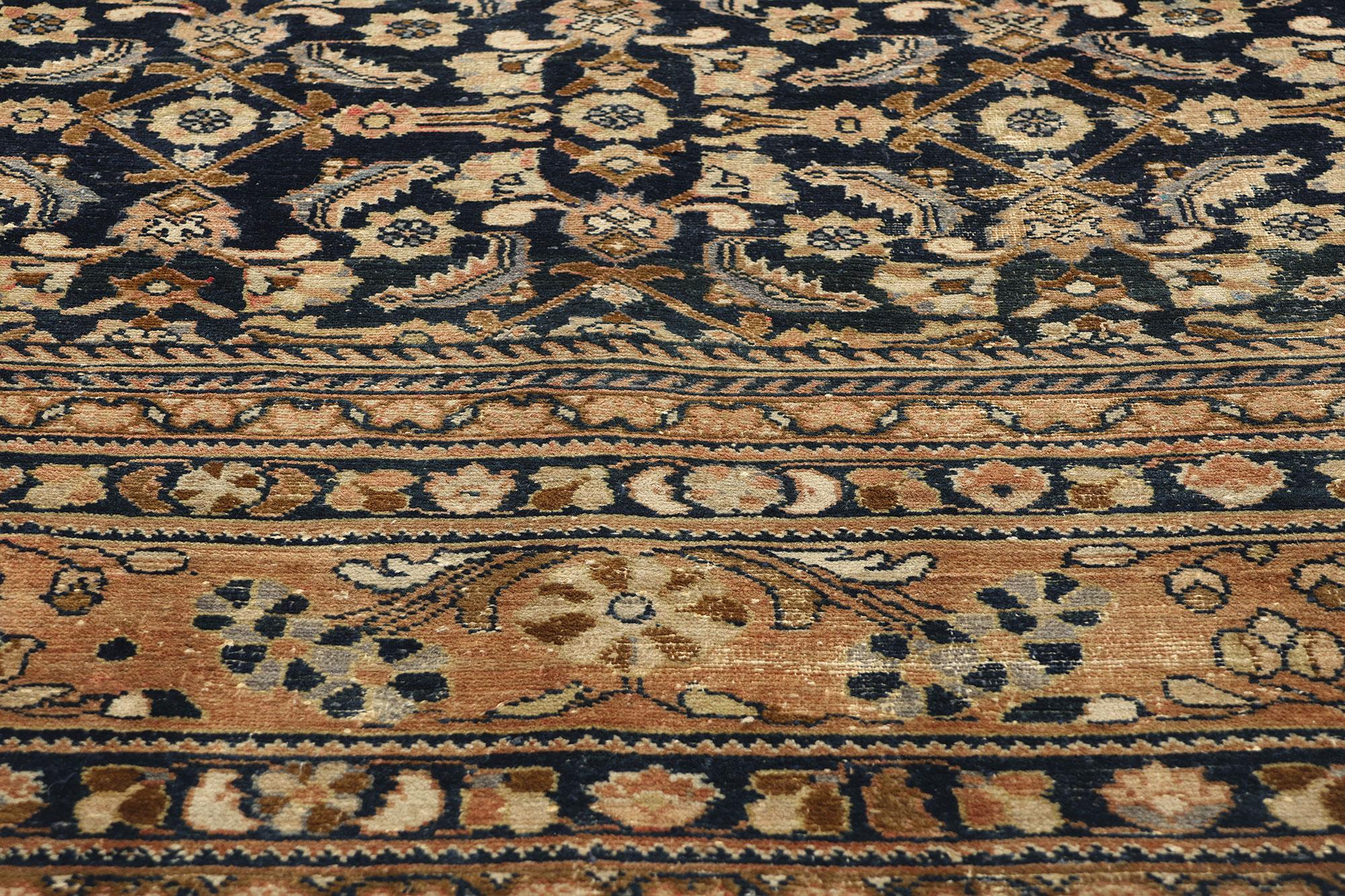 Alfombra Persa Malayer Antigua Tono Tierra, 11'00 x 13'08 siglo XX en venta