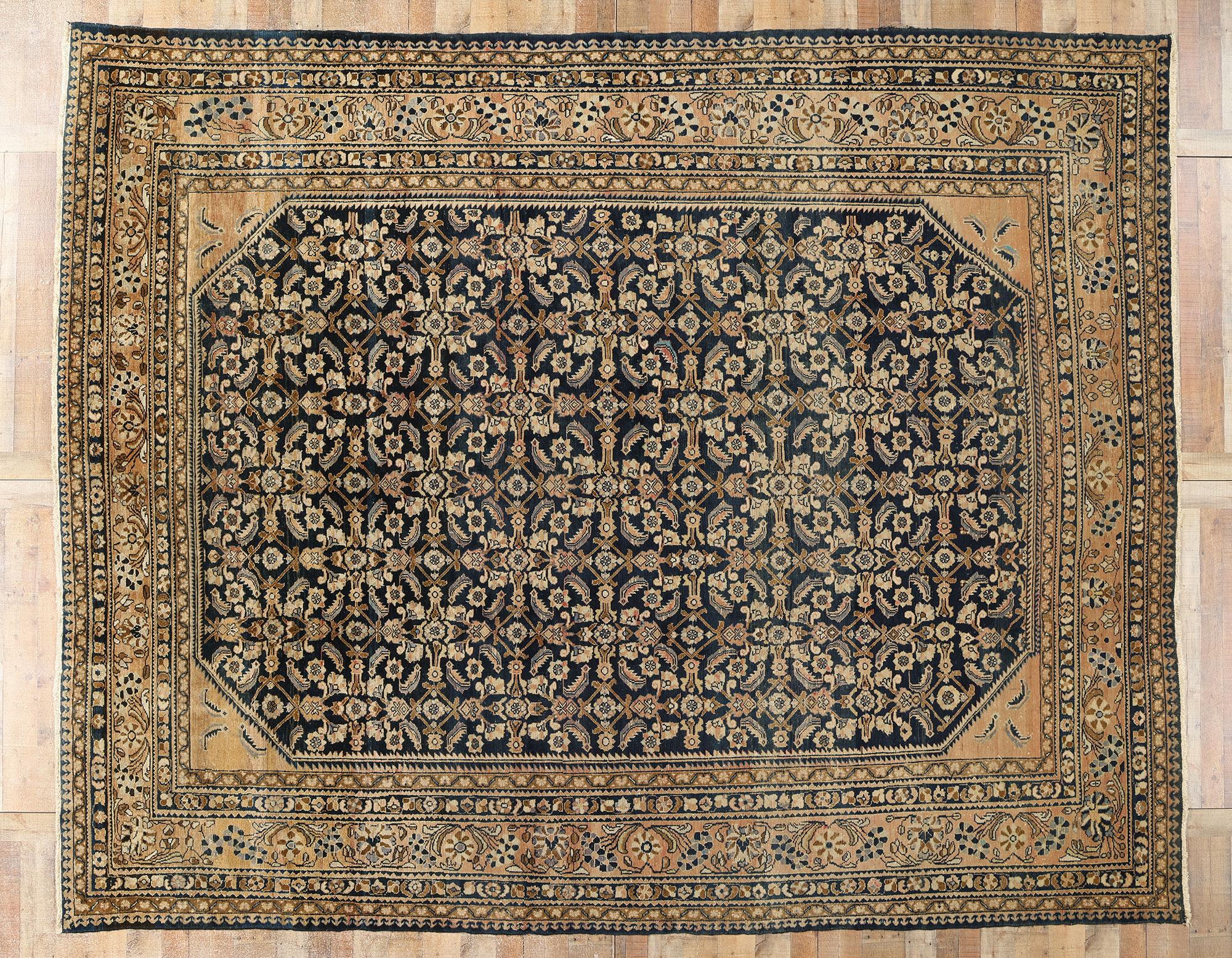 Alfombra Persa Malayer Antigua Tono Tierra, 11'00 x 13'08 en venta 3