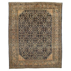 Antique Earth-Tone Persian Malayer Carpet with Modern Style