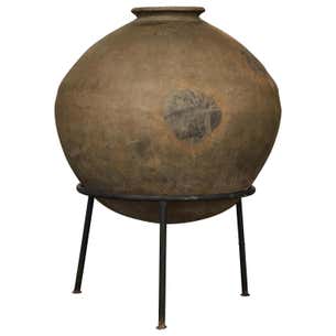 Antique Earthenware Amphora on Stand at 1stDibs