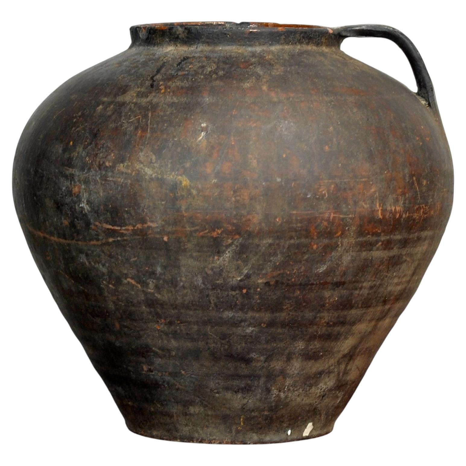 Antique earthenware pot from Moldova, circa 1850