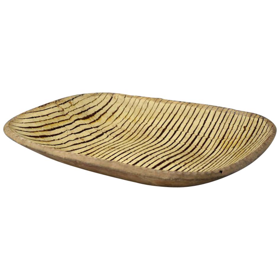 Antique Earthenware Slipware Comb Decorated Dish circa 1800 English For Sale