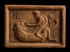 Antique Earthenware Tiles George Slaying the Dragon Style