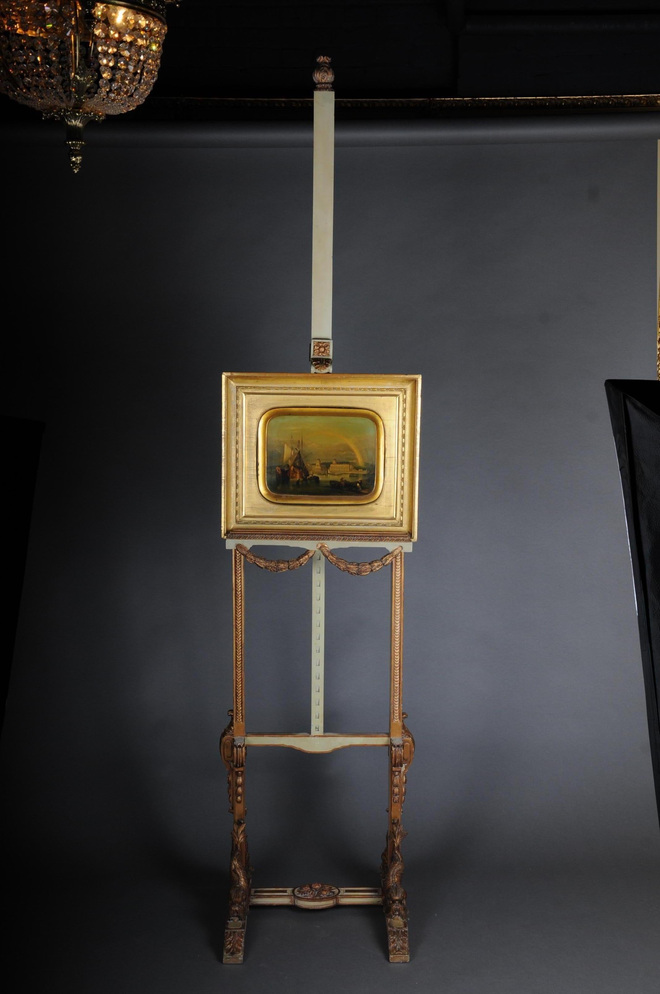 French Antique Easel with Dolphins in Napoleon III, circa 1870 For Sale