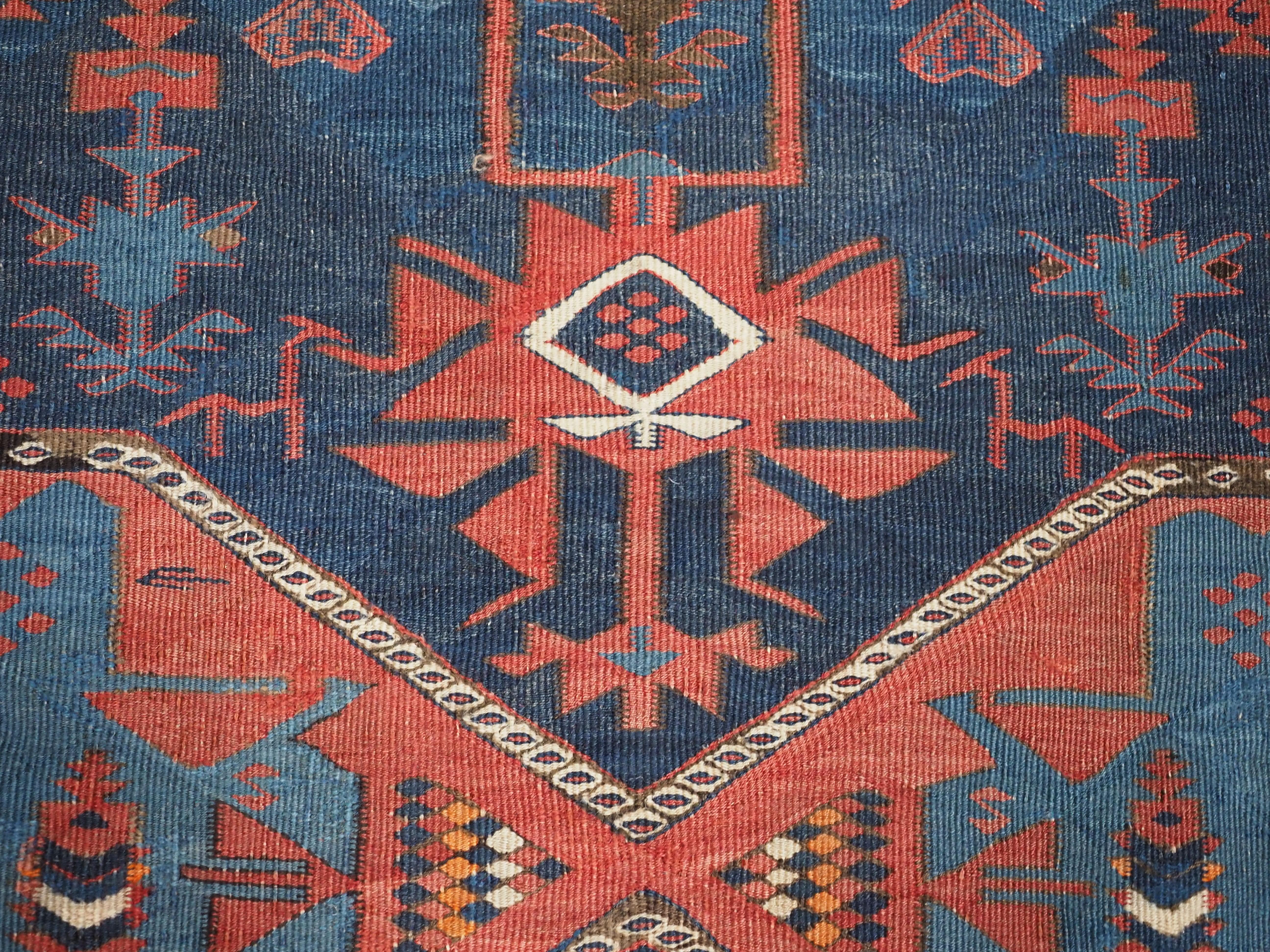 Antique East Caucasian Avar kilim of very large size..  Circa 1900. For Sale 6